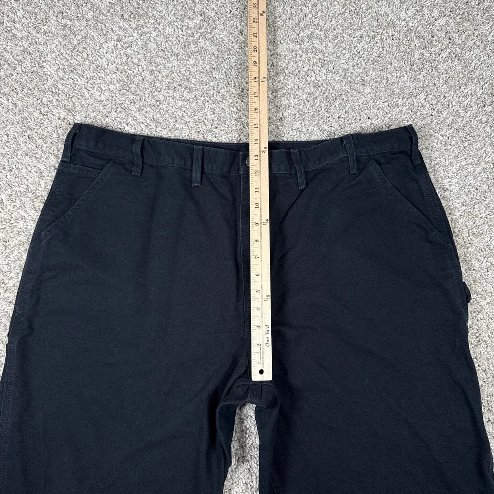 Carhartt Pants Mens 44x32 Black Loose Fit Canvas Carpenter Utility B11‎ BLK Work